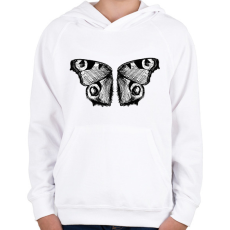 PRINTFASHION Lepkeszárny (fekete-fehér) - Gyerek kapucnis pulóver - Fehér
