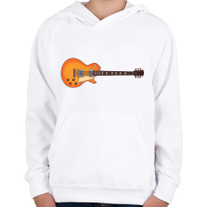 PRINTFASHION Les Paul Gitár - Gyerek kapucnis pulóver - Fehér