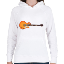 PRINTFASHION Les Paul gitár - Női kapucnis pulóver - Fehér női pulóver, kardigán