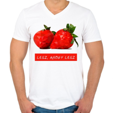 PRINTFASHION Lesz, ahogy lesz - Férfi V-nyakú póló - Fehér