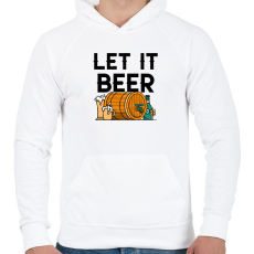 PRINTFASHION LET IT BEER - Férfi kapucnis pulóver - Fehér