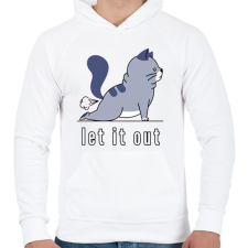 PRINTFASHION let it out - Férfi kapucnis pulóver - Fehér férfi pulóver, kardigán
