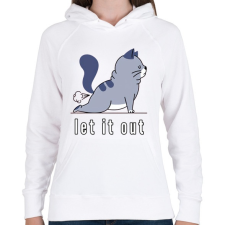 PRINTFASHION let it out - Női kapucnis pulóver - Fehér női pulóver, kardigán
