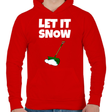 PRINTFASHION LET IT SNOW  - Férfi kapucnis pulóver - Piros