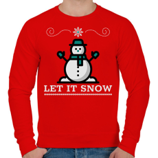 PRINTFASHION LET IT SNOW - Férfi pulóver - Piros