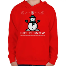 PRINTFASHION LET IT SNOW - Gyerek kapucnis pulóver - Piros gyerek pulóver, kardigán