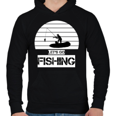 PRINTFASHION Let's go fishing  - Férfi kapucnis pulóver - Fekete