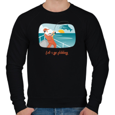 PRINTFASHION Let's go fishing - Férfi pulóver - Fekete férfi pulóver, kardigán