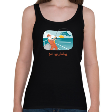 PRINTFASHION Let's go fishing - Női atléta - Fekete női trikó