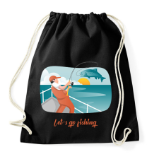 PRINTFASHION Let's go fishing - Sportzsák, Tornazsák - Fekete tornazsák