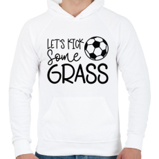 PRINTFASHION Let's kick some grass - Férfi kapucnis pulóver - Fehér