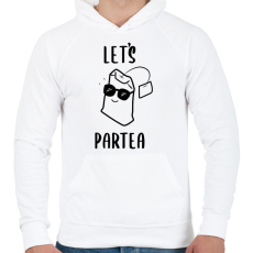PRINTFASHION Let's ParTEA - Férfi kapucnis pulóver - Fehér