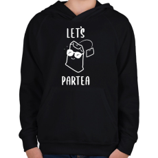 PRINTFASHION Let's ParTEA - Gyerek kapucnis pulóver - Fekete