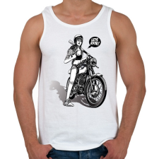 PRINTFASHION Let's ride! - Motoros minta - Férfi atléta - Fehér atléta, trikó