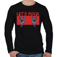PRINTFASHION Let's rock - Férfi hosszú ujjú póló - Fekete férfi póló