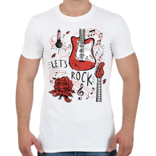 PRINTFASHION Let's rock - Férfi póló - Fehér férfi póló