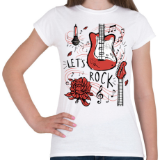 PRINTFASHION Let's rock - Női póló - Fehér