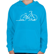 PRINTFASHION Let's roll - Gyerek kapucnis pulóver - Azúrkék gyerek pulóver, kardigán