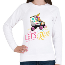 PRINTFASHION Let's roll unicorn - Női pulóver - Fehér női pulóver, kardigán