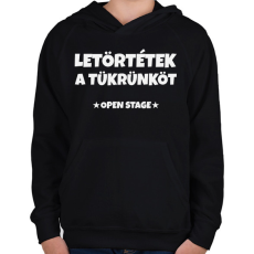 PRINTFASHION LETÖRTÉTEK A TÜKRÜNKÖT 3 - Gyerek kapucnis pulóver - Fekete
