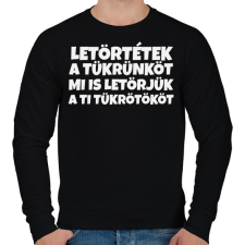 PRINTFASHION LETÖRTÉTEK A TÜKRÜNKÖT - Férfi pulóver - Fekete férfi pulóver, kardigán