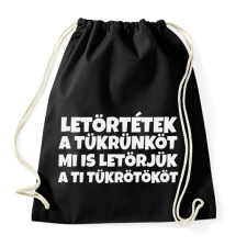 PRINTFASHION LETÖRTÉTEK A TÜKRÜNKÖT - Sportzsák, Tornazsák - Fekete tornazsák