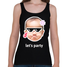 PRINTFASHION lets party - Női atléta - Fekete női trikó