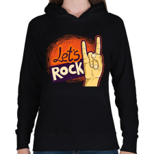 PRINTFASHION lets rock - Női kapucnis pulóver - Fekete női pulóver, kardigán