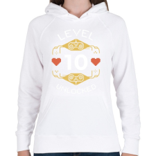 PRINTFASHION Level 10 unlocked - Női kapucnis pulóver - Fehér női pulóver, kardigán