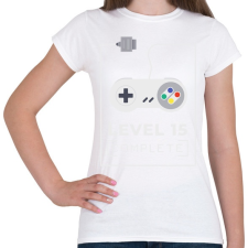 PRINTFASHION Level 15 completed - Női póló - Fehér női póló