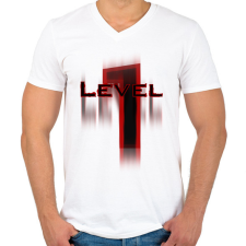 PRINTFASHION level_1 - Férfi V-nyakú póló - Fehér férfi pulóver, kardigán