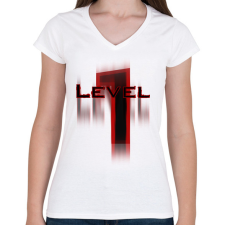 PRINTFASHION level_1 - Női V-nyakú póló - Fehér női póló