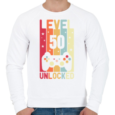 PRINTFASHION Level 50 Unlocked-01 - Férfi pulóver - Fehér férfi pulóver, kardigán