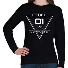 PRINTFASHION level-complete-01-white - Női pulóver - Fekete női pulóver, kardigán