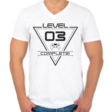 PRINTFASHION level-complete-03-gray - Férfi V-nyakú póló - Fehér férfi póló