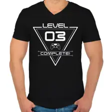 PRINTFASHION level-complete-03-white - Férfi V-nyakú póló - Fekete férfi póló