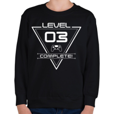 PRINTFASHION level-complete-03-white - Gyerek pulóver - Fekete