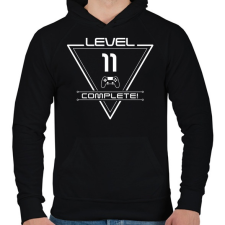 PRINTFASHION level-complete-11-white - Férfi kapucnis pulóver - Fekete férfi pulóver, kardigán