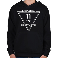 PRINTFASHION level-complete-11-white - Gyerek kapucnis pulóver - Fekete