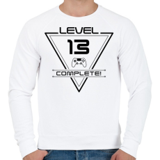 PRINTFASHION level-complete-13-black - Férfi pulóver - Fehér