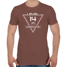PRINTFASHION level-complete-14-white - Férfi póló - Mogyoróbarna