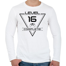 PRINTFASHION level-complete-16-black - Férfi hosszú ujjú póló - Fehér