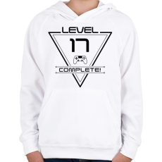 PRINTFASHION level-complete-17-black - Gyerek kapucnis pulóver - Fehér