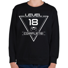PRINTFASHION level-complete-18-white - Gyerek pulóver - Fekete