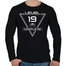 PRINTFASHION level-complete-19-white - Férfi hosszú ujjú póló - Fekete férfi póló