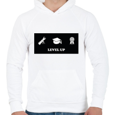 PRINTFASHION Level up - Diplomás minta - Férfi kapucnis pulóver - Fehér női pulóver, kardigán