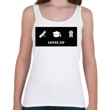 PRINTFASHION Level up - Diplomás minta - Női atléta - Fehér női trikó