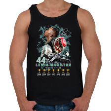 PRINTFASHION Lewis Hamilton Forma 1 bajnoki címek - Férfi atléta - Fekete atléta, trikó