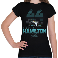 PRINTFASHION Lewis Hamilton - Női póló - Fekete férfi póló