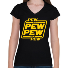 PRINTFASHION Lézerkardozás - Női V-nyakú póló - Fekete női póló